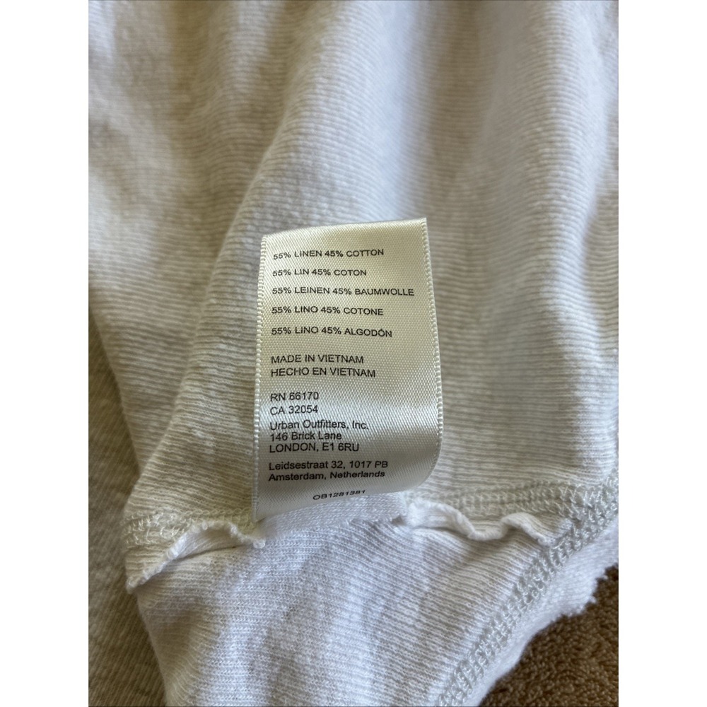 Free People Women's Top Medium Cream Heritage Slub Henley Granola Girl Oversized - Picture 11 of 14